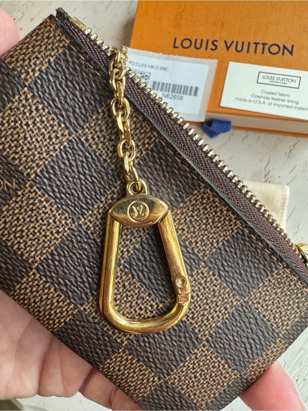 Louis Vuitton Damier Ebene Cles Key Pouch Small Zip Card & Coin Pouch